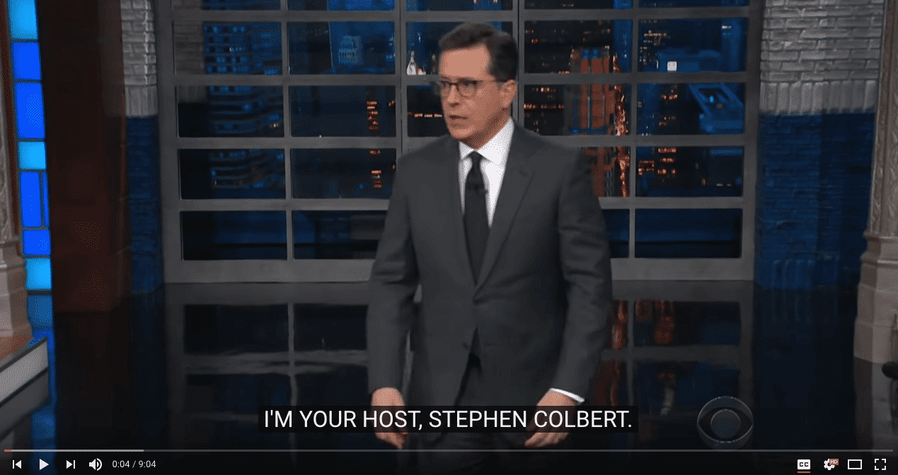 youtube closed captioning example stephen colbert
